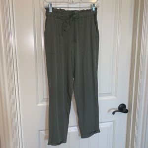 olive green paper bag pants